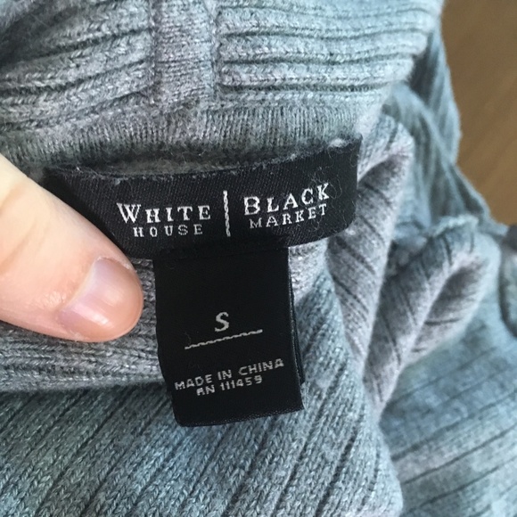 whbm womens s grey cardigan open front wool blend - Picture 4 of 4